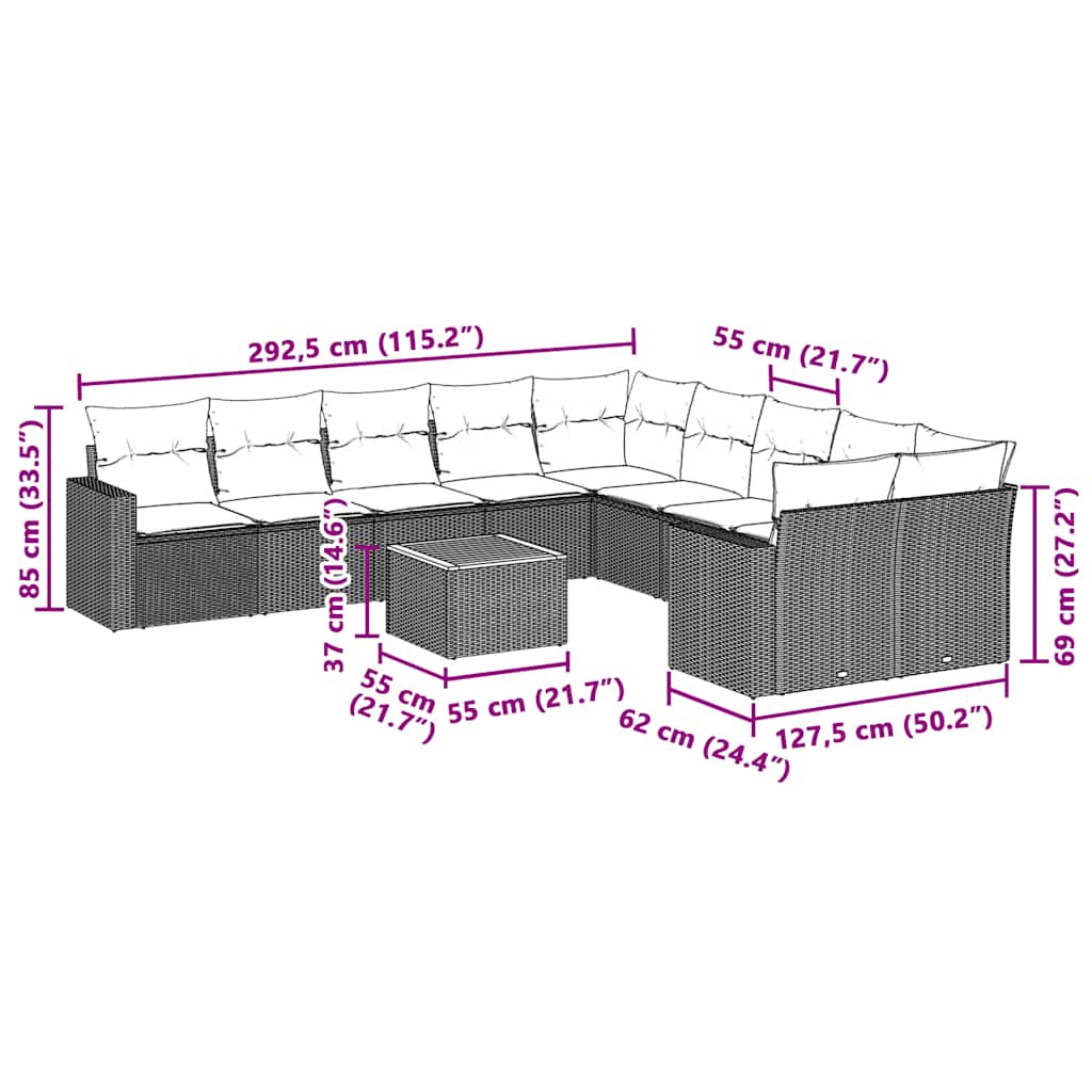 8721012861763_g_en_hd_1 vidaXL 11 Piece Garden Sofa Set with Cushions Black Poly Rattan - Image 3
