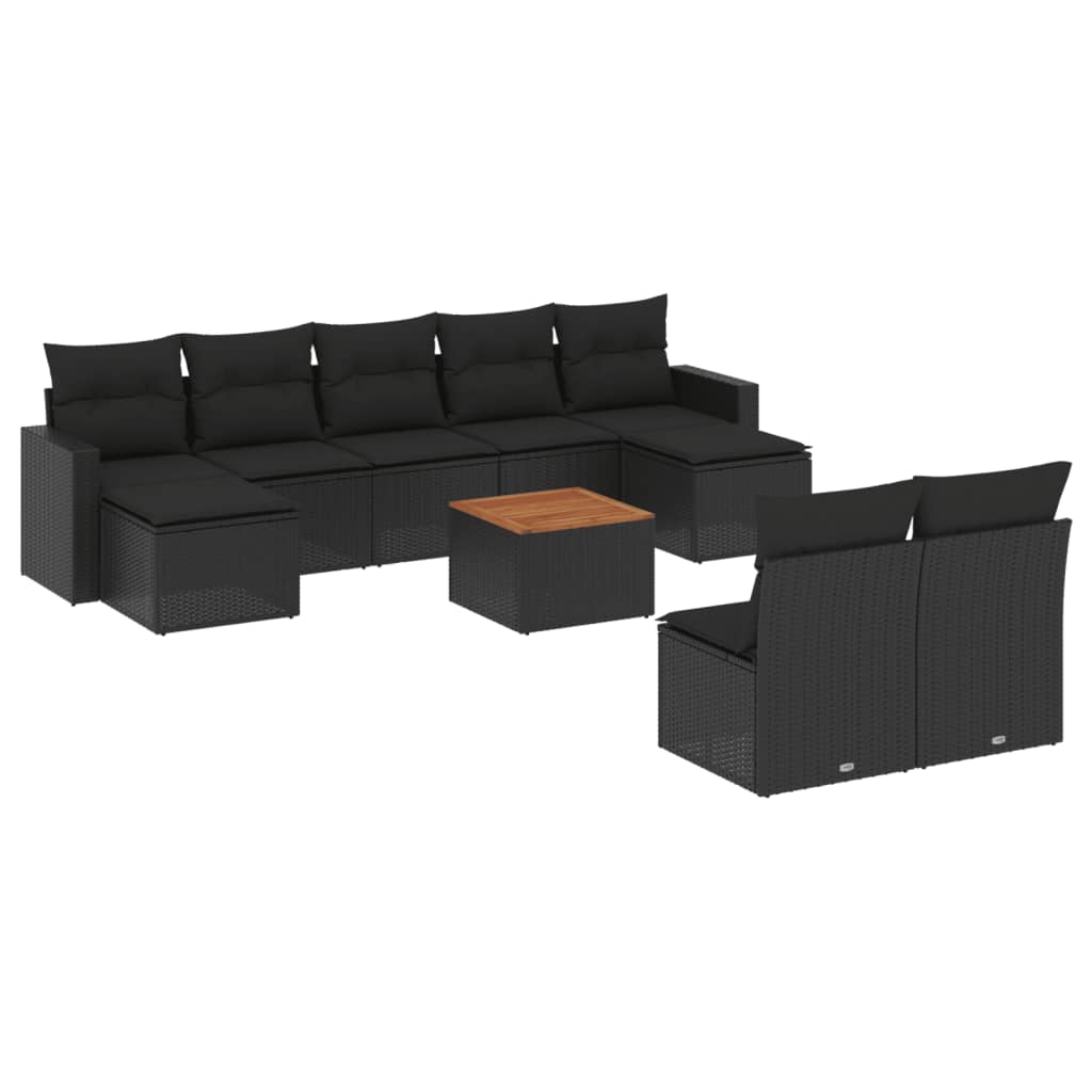 8721012861824_a_en_hd_1 vidaXL 10 Piece Garden Sofa Set with Cushions Black Poly Rattan - Image 2