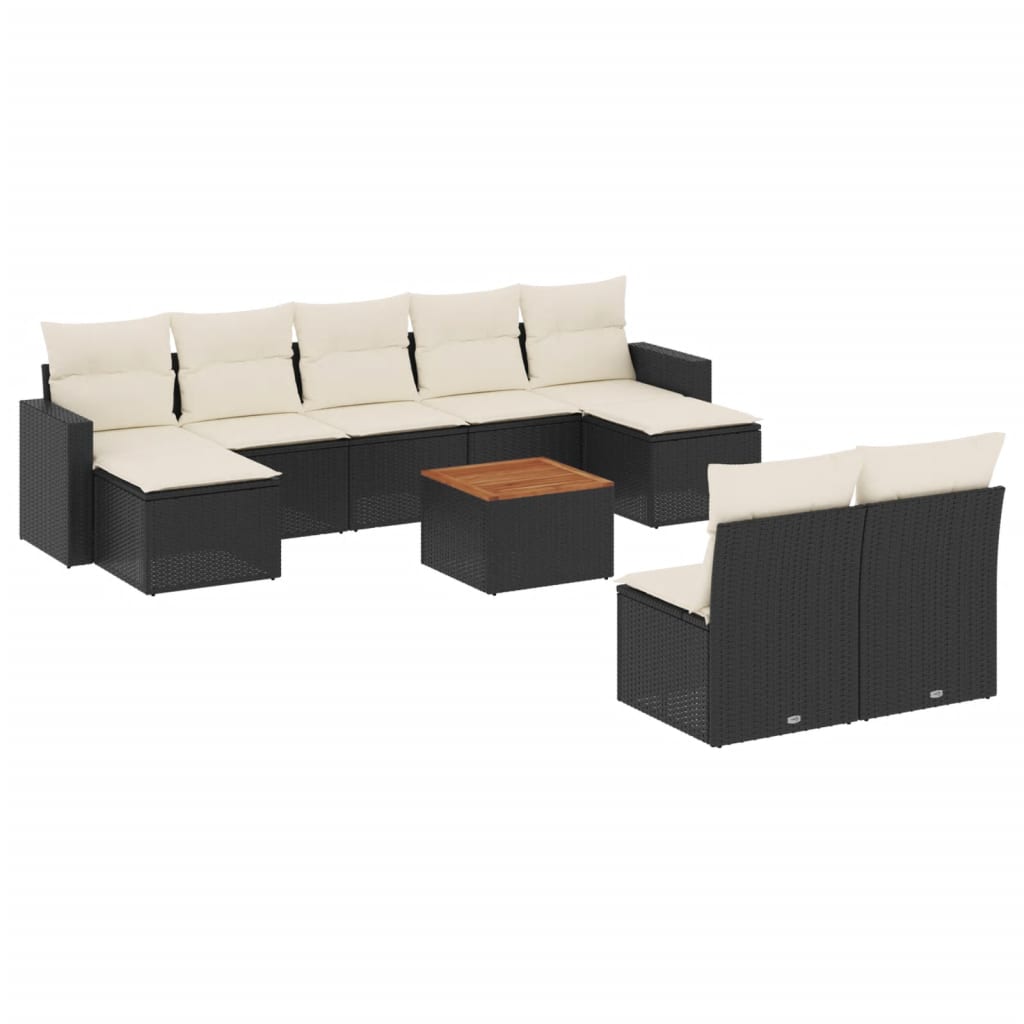 8721012861831_a_en_hd_1 vidaXL 10 Piece Garden Sofa Set with Cushions Black Poly Rattan - Image 2