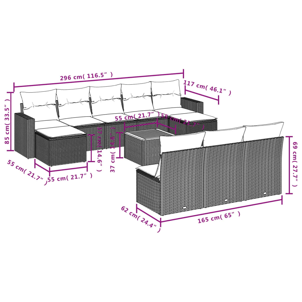 8721012861893_g_en_hd_1 vidaXL 11 Piece Garden Sofa Set with Cushions Black Poly Rattan - Image 3
