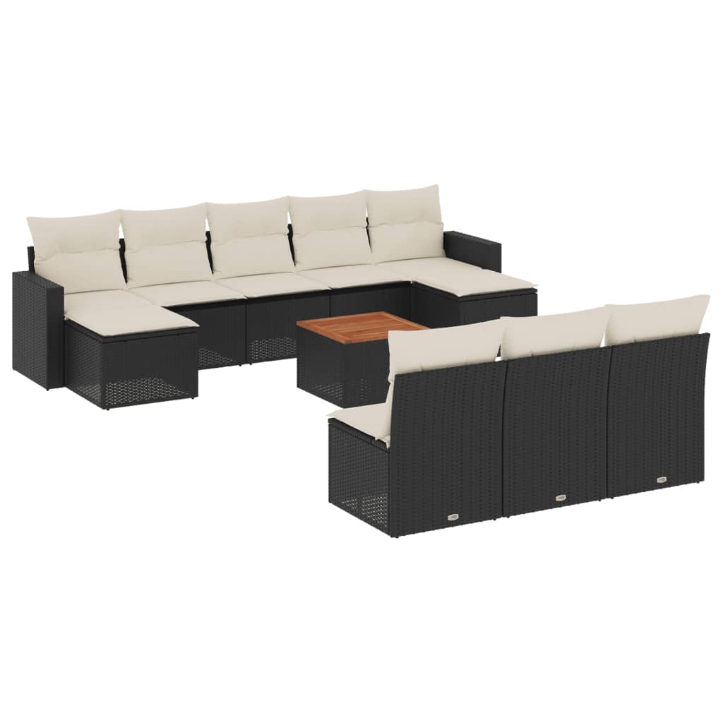 8721012861909_a_en_hd_1 vidaXL 11 Piece Garden Sofa Set with Cushions Black Poly Rattan - Image 2