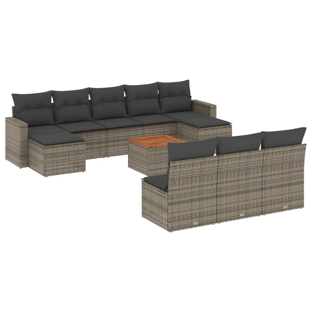 8721012861947_a_en_hd_1 vidaXL 11 Piece Garden Sofa Set with Cushions Grey Poly Rattan - Image 2