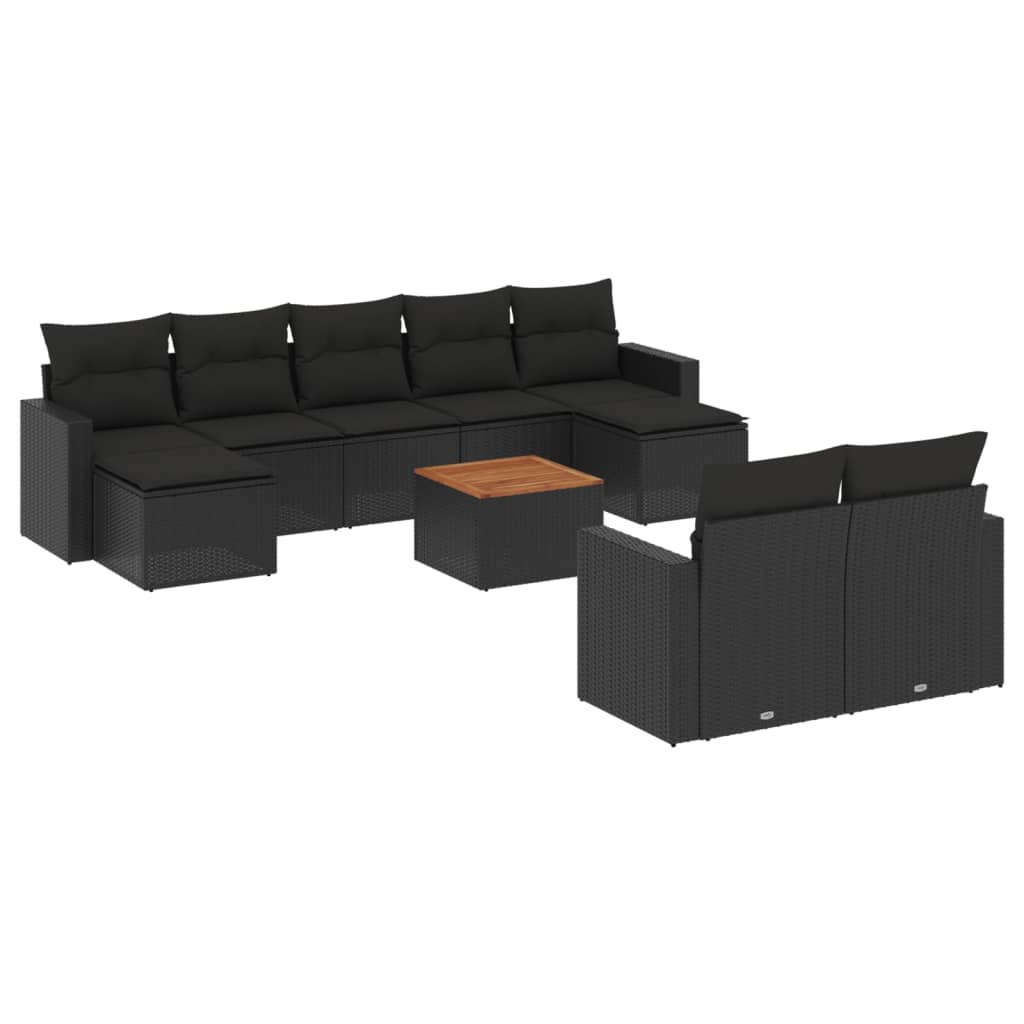 8721012861961_a_en_hd_1 vidaXL 10 Piece Garden Sofa Set with Cushions Black Poly Rattan - Image 2