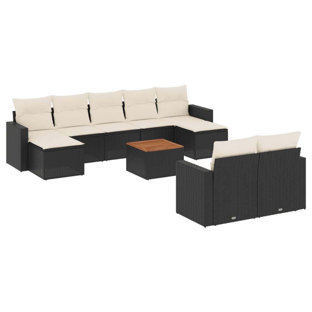 8721012861978_a_en_hd_1 vidaXL 10 Piece Garden Sofa Set with Cushions Black Poly Rattan - Image 2