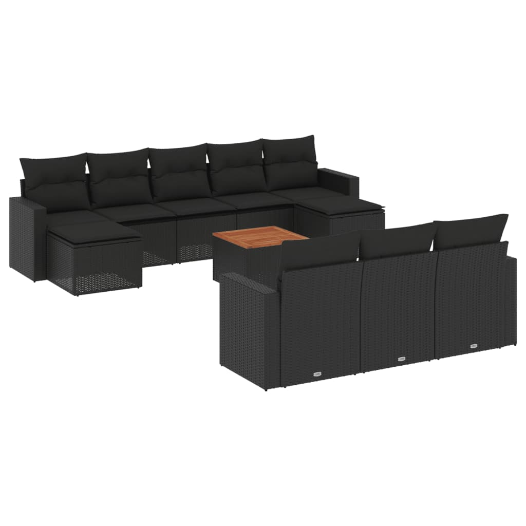 8721012862036_a_en_hd_1 vidaXL 11 Piece Garden Sofa Set with Cushions Black Poly Rattan - Image 2