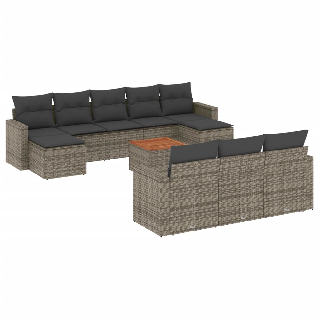 8721012862081_a_en_hd_1 vidaXL 11 Piece Garden Sofa Set with Cushions Grey Poly Rattan - Image 2