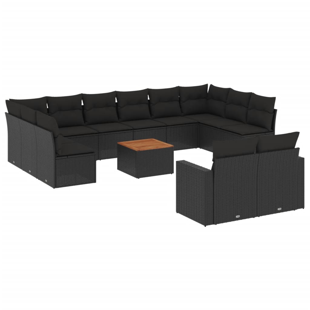 8721012862173_a_en_hd_1 vidaXL 13 Piece Garden Sofa Set with Cushions Black Poly Rattan - Image 2
