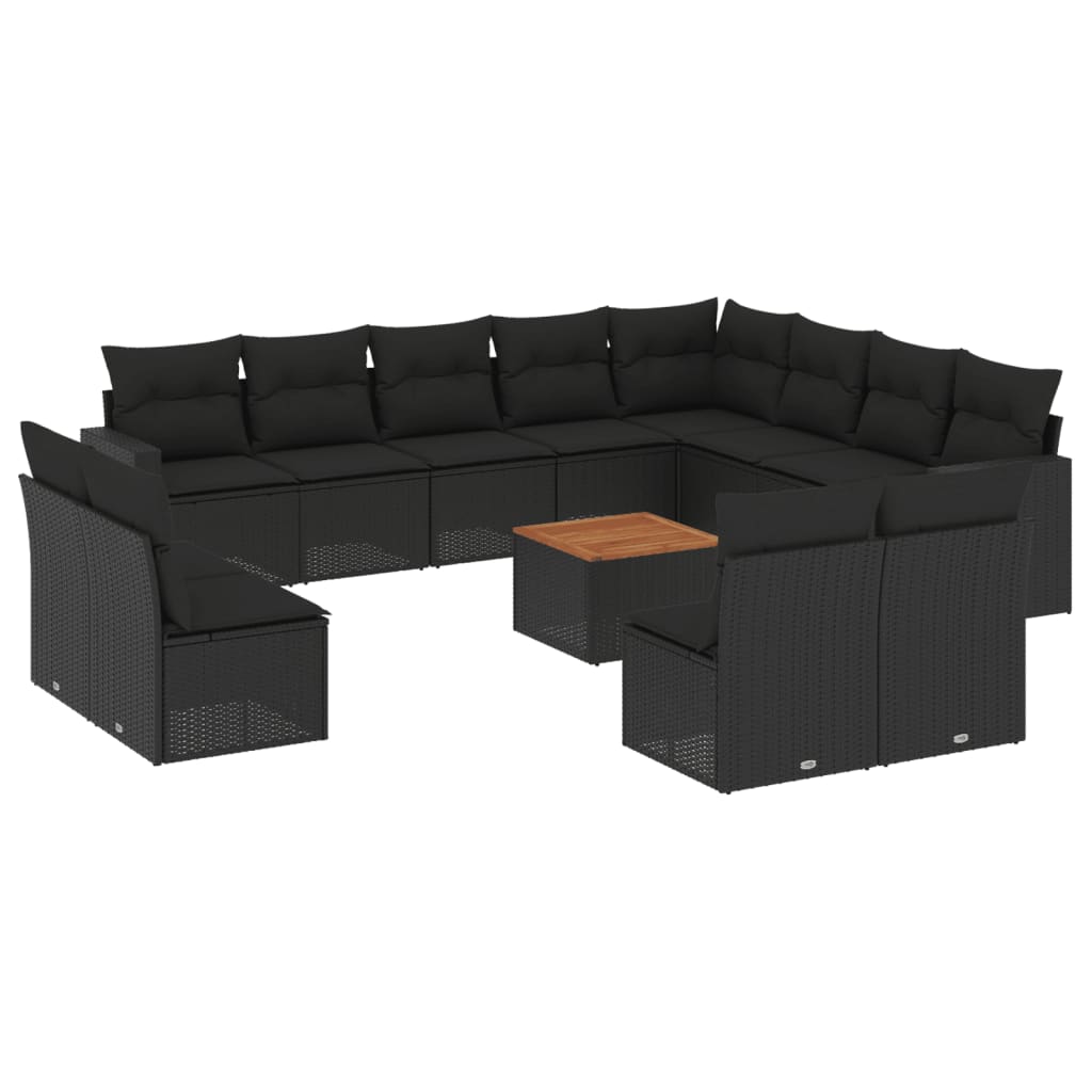 8721012862319_a_en_hd_1 vidaXL 13 Piece Garden Sofa Set with Cushions Black Poly Rattan - Image 2