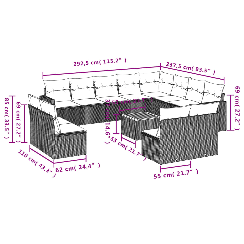8721012862319_g_en_hd_1 vidaXL 13 Piece Garden Sofa Set with Cushions Black Poly Rattan - Image 3
