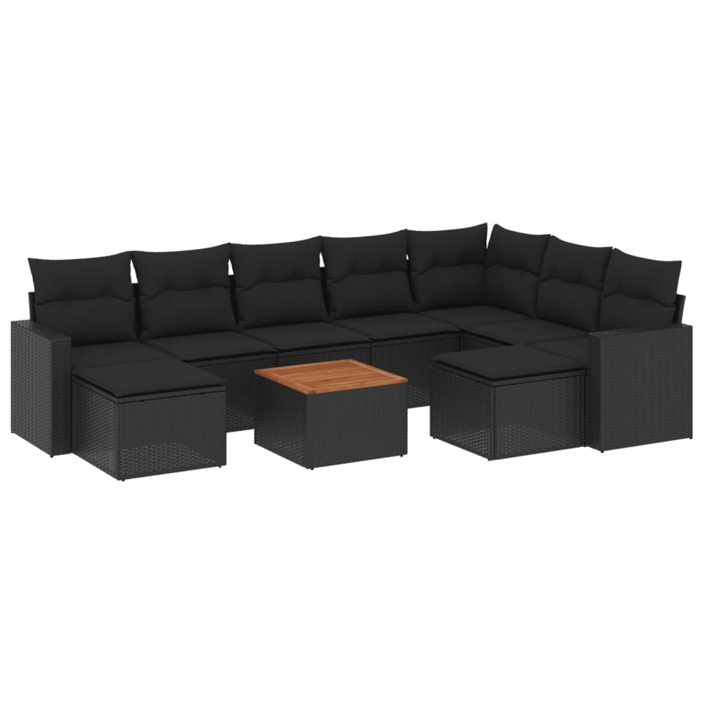 8721012862661_a_en_hd_1 vidaXL 10 Piece Garden Sofa Set with Cushions Black Poly Rattan - Image 2