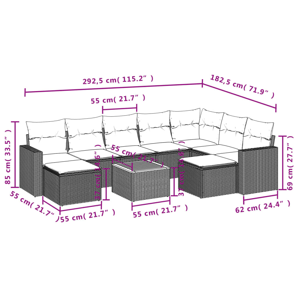 8721012862661_g_en_hd_1 vidaXL 10 Piece Garden Sofa Set with Cushions Black Poly Rattan - Image 3