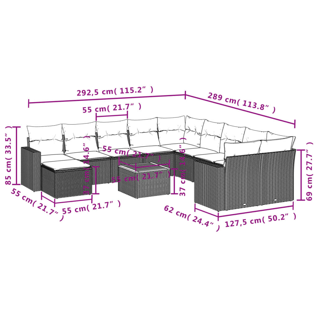 8721012862814_g_en_hd_1 vidaXL 12 Piece Garden Sofa Set with Cushions Black Poly Rattan - Image 3