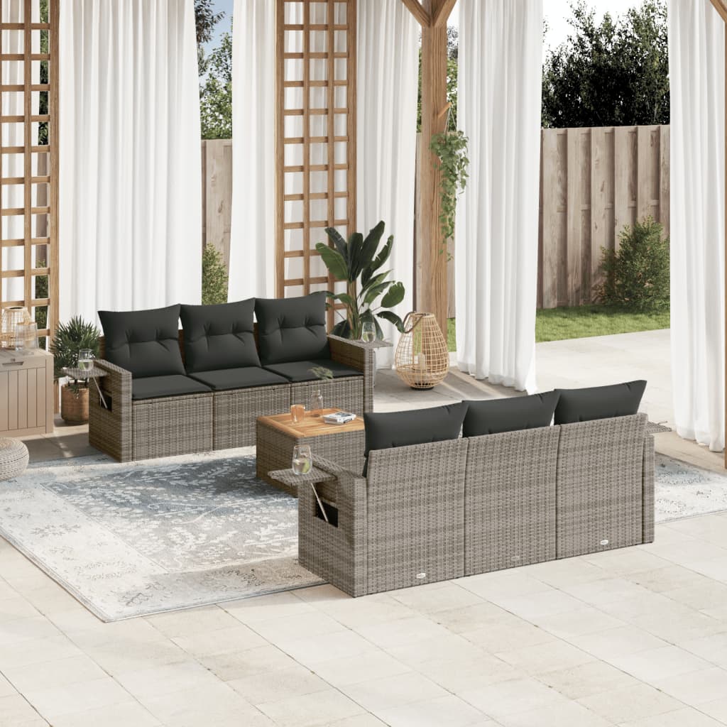 8721012863200_m_en_hd_1 vidaXL 7 Piece Garden Sofa Set with Cushions Grey Poly Rattan - Image 1