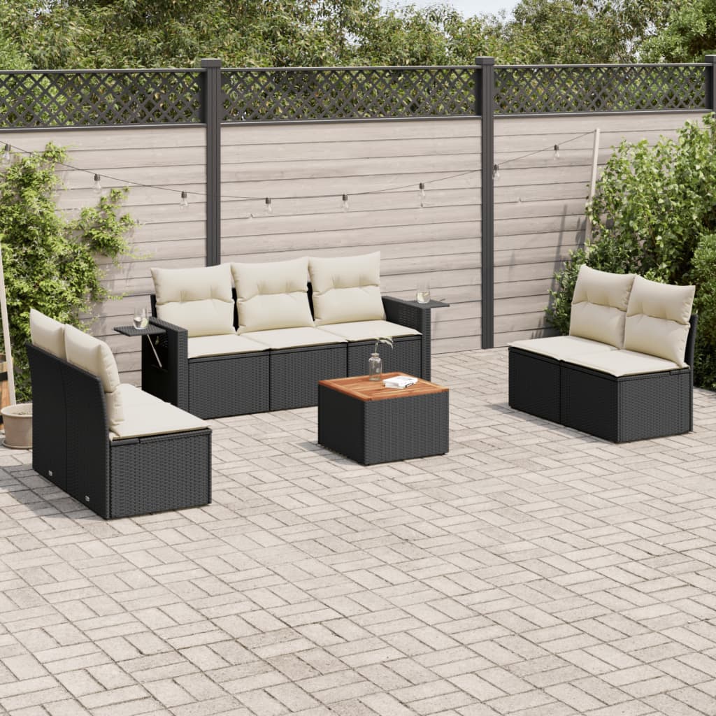 8721012863798_m_en_hd_1 vidaXL 8 Piece Garden Sofa Set with Cushions Black Poly Rattan - Image 1