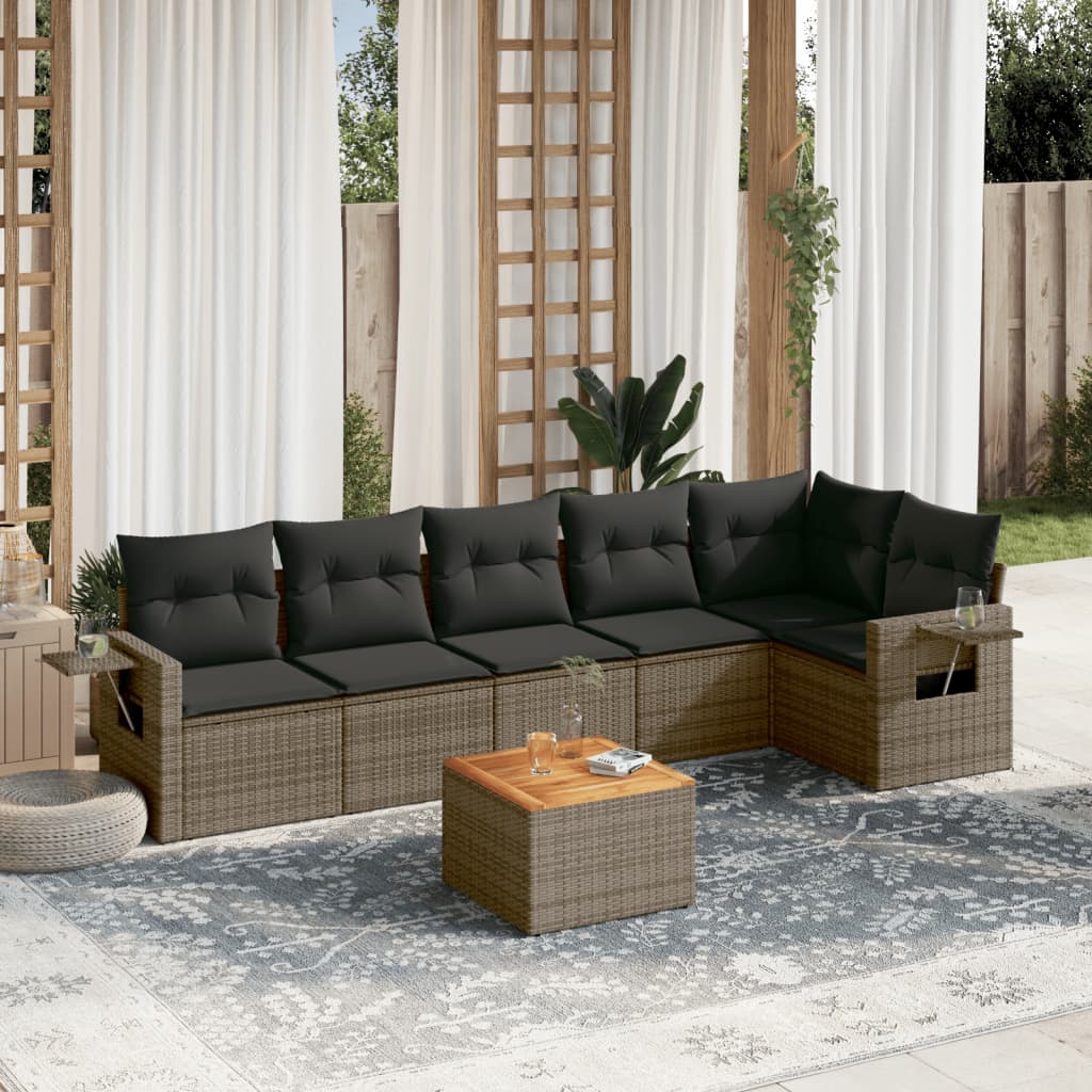 8721012864399_m_en_hd_1 vidaXL 7 Piece Garden Sofa Set with Cushions Grey Poly Rattan - Image 1