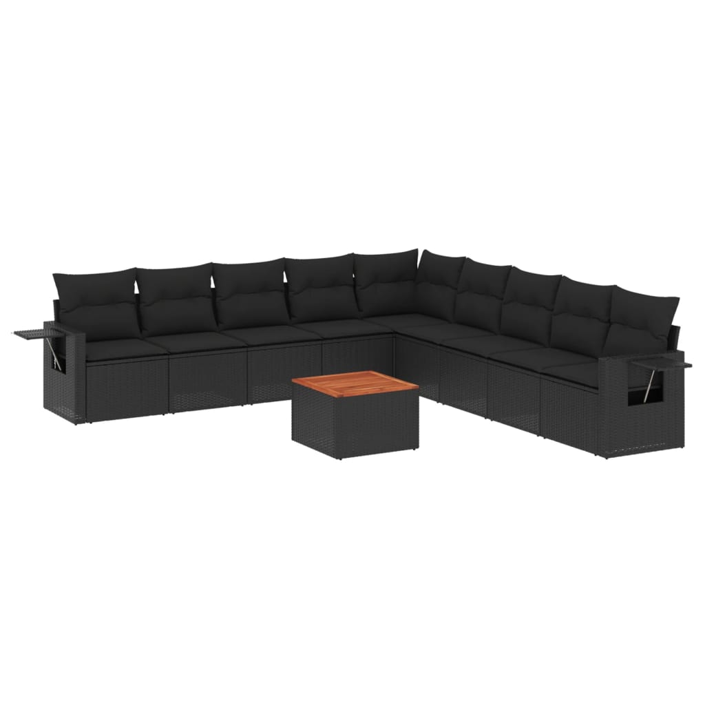8721012864696_a_en_hd_1 vidaXL 10 Piece Garden Sofa Set with Cushions Black Poly Rattan - Image 2