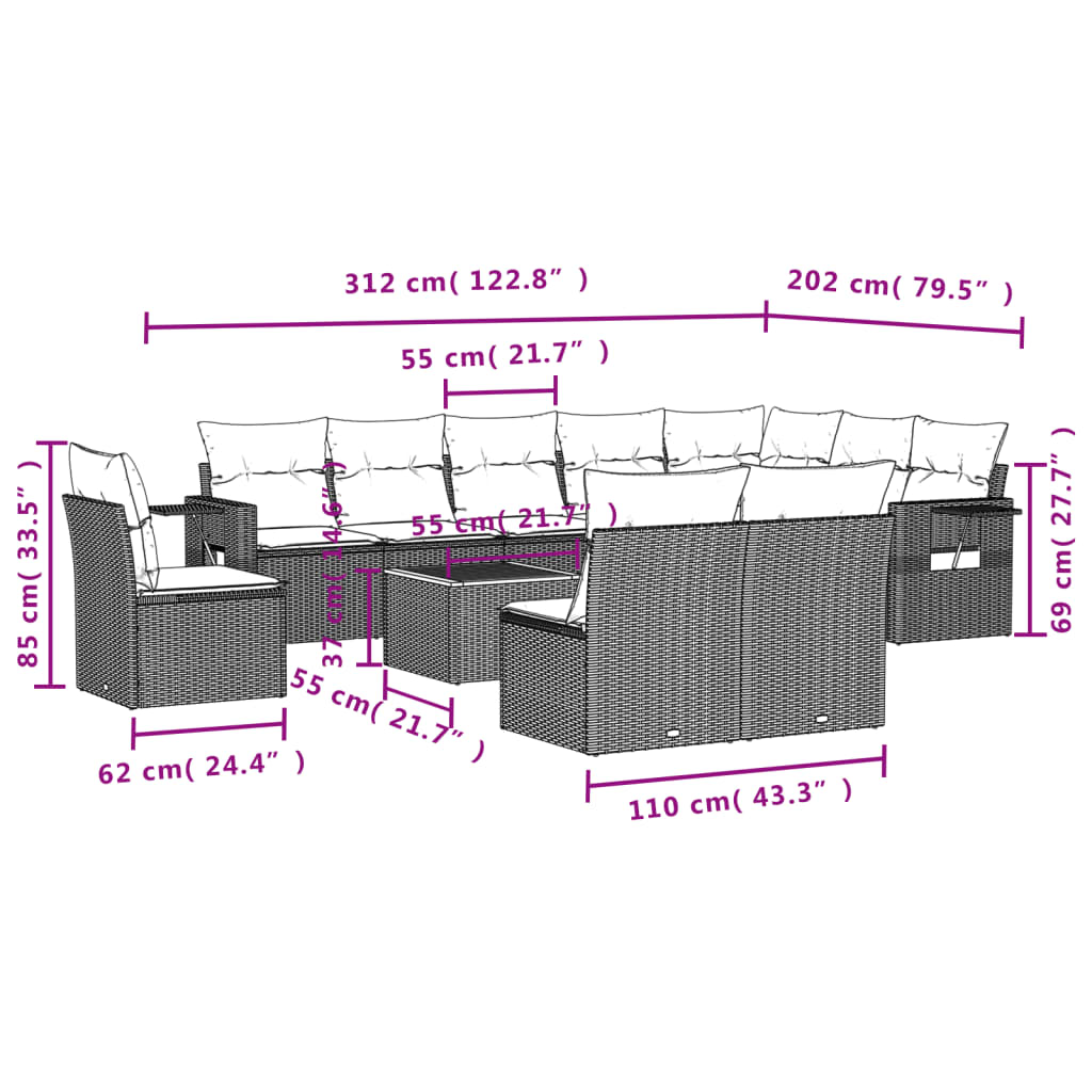 8721012864771_g_en_hd_6 vidaXL 11 Piece Garden Sofa Set with Cushions Black Poly Rattan - Image 8