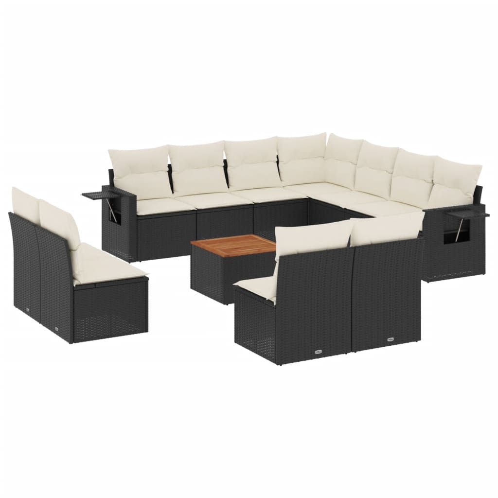 8721012864849_a_en_hd_1 vidaXL 12 Piece Garden Sofa Set with Cushions Black Poly Rattan - Image 2