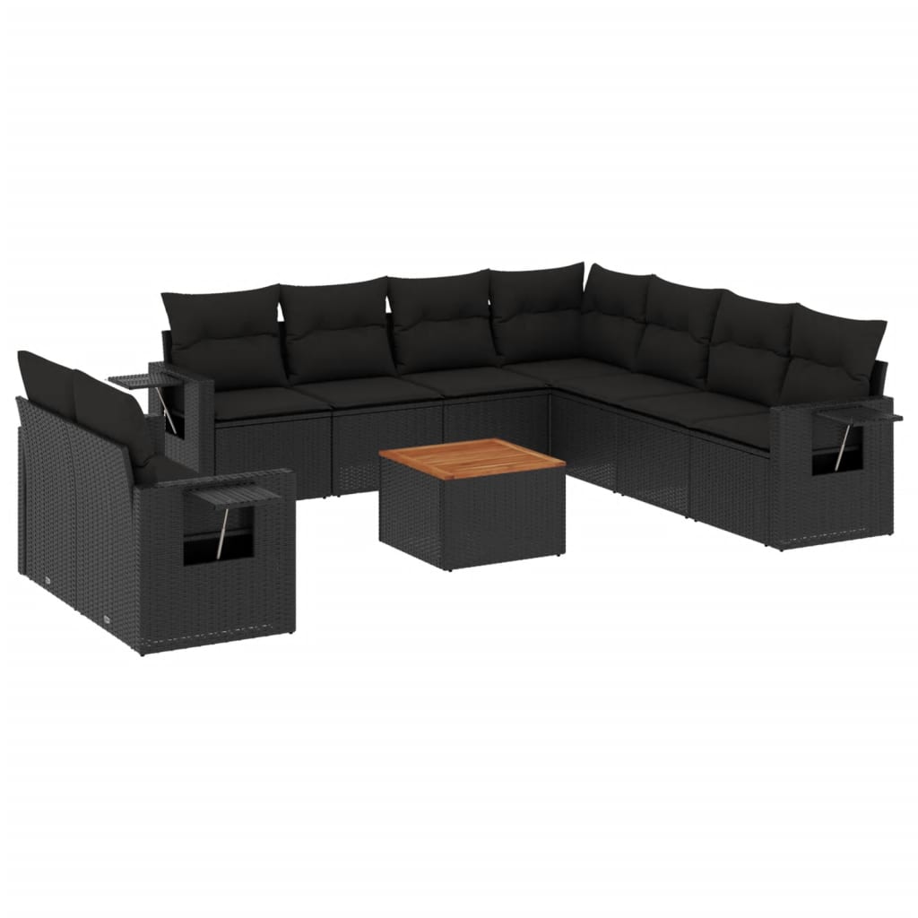 8721012864900_a_en_hd_1 vidaXL 10 Piece Garden Sofa Set with Cushions Black Poly Rattan - Image 2