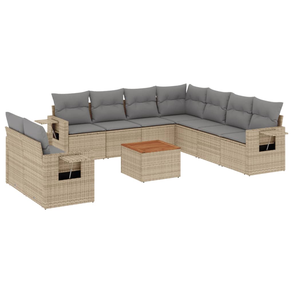 8721012864948_a_en_hd_1 vidaXL 10 Piece Garden Sofa Set with Cushions Beige Poly Rattan - Image 2