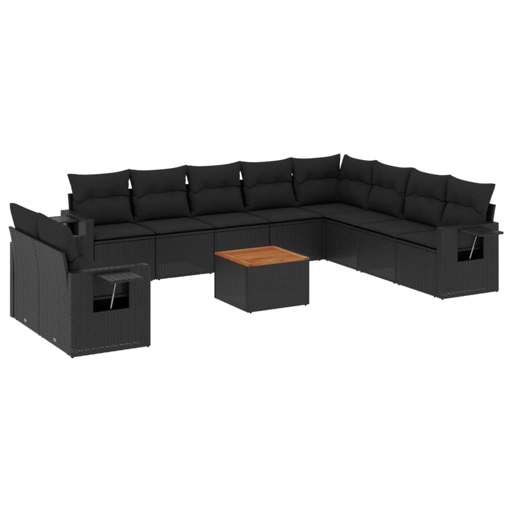 8721012864979_a_en_hd_1 vidaXL 11 Piece Garden Sofa Set with Cushions Black Poly Rattan - Image 2