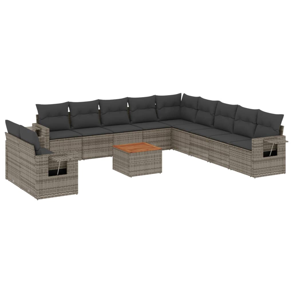 8721012865099_a_en_hd_1 vidaXL 12 Piece Garden Sofa Set with Cushions Grey Poly Rattan - Image 2