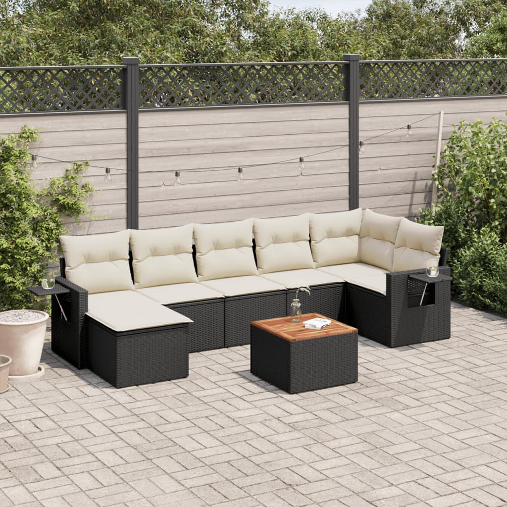 8721012865334_m_en_hd_1 vidaXL 8 Piece Garden Sofa Set with Cushions Black Poly Rattan - Image 1