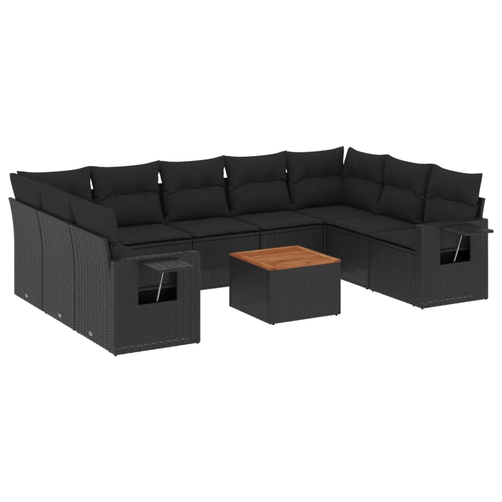 8721012865679_a_en_hd_1 vidaXL 10 Piece Garden Sofa Set with Cushions Black Poly Rattan - Image 2