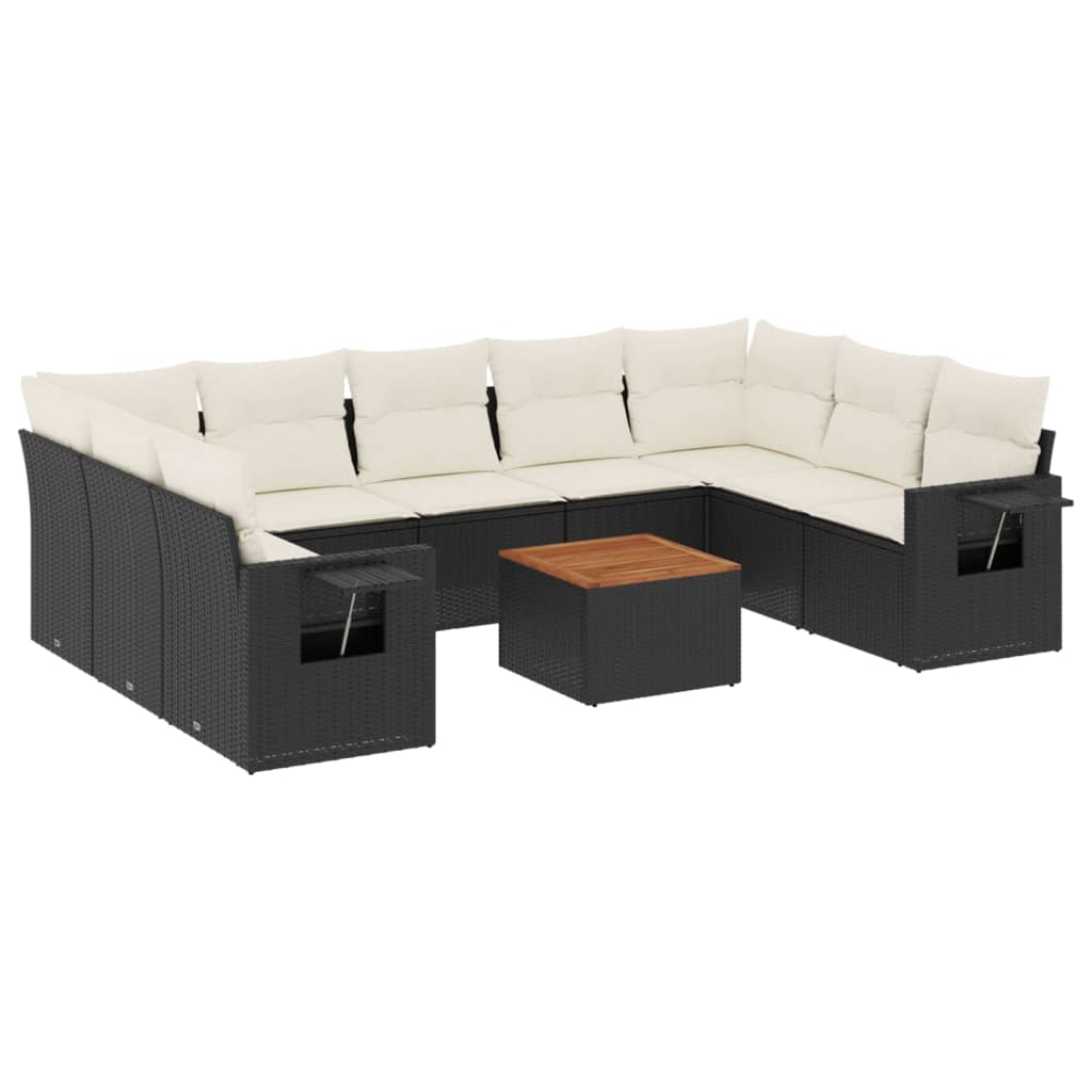8721012865686_a_en_hd_1 vidaXL 10 Piece Garden Sofa Set with Cushions Black Poly Rattan - Image 2