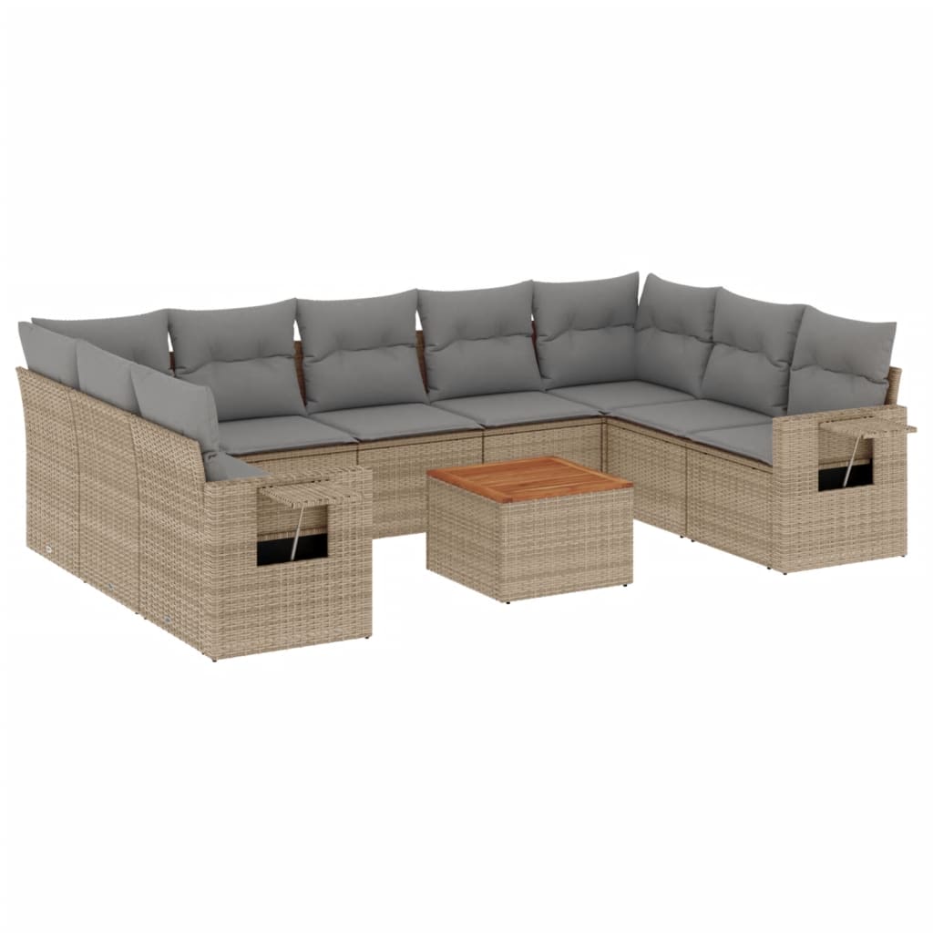 8721012865716_a_en_hd_1 vidaXL 10 Piece Garden Sofa Set with Cushions Beige Poly Rattan - Image 2