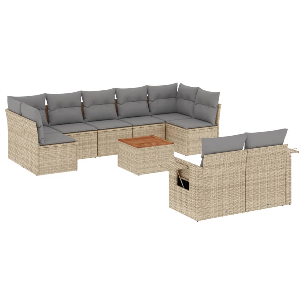 8721012865785_a_en_hd_1 vidaXL 10 Piece Garden Sofa Set with Cushions Beige Poly Rattan - Image 2