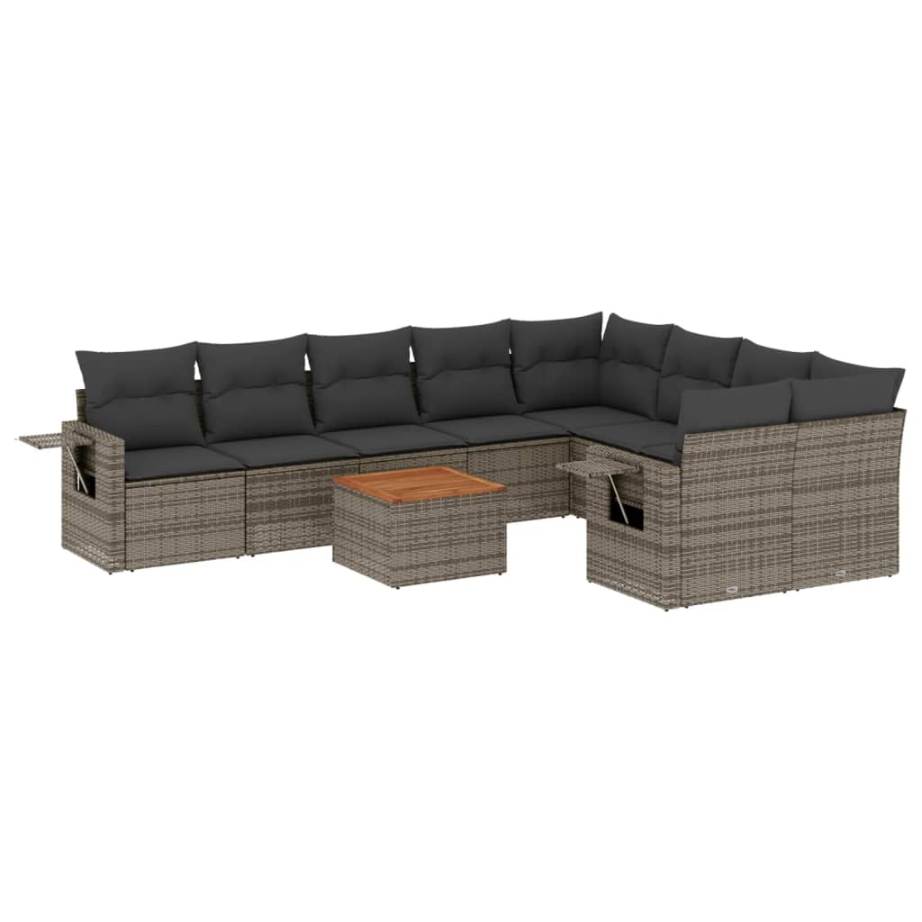 8721012865860_a_en_hd_1 vidaXL 10 Piece Garden Sofa Set with Cushions Grey Poly Rattan - Image 2