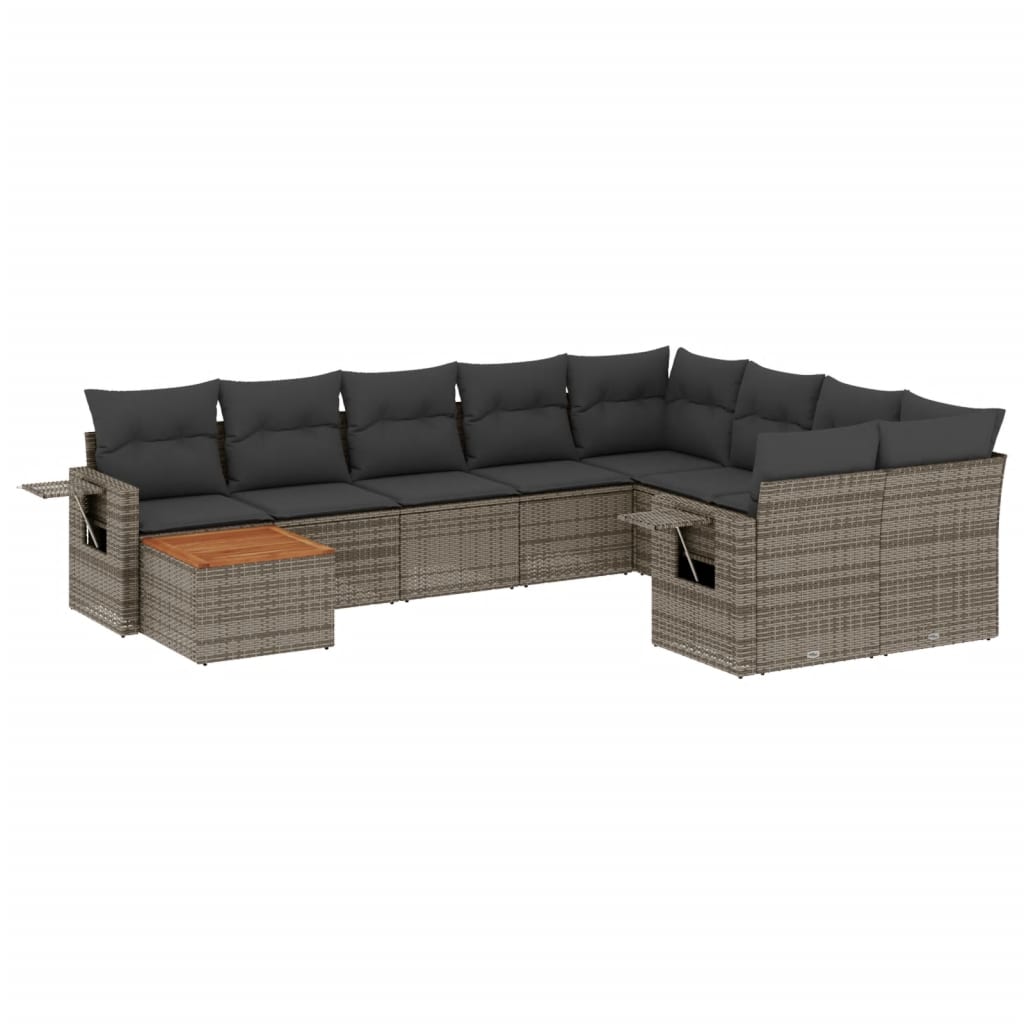 8721012865938_a_en_hd_1 vidaXL 10 Piece Garden Sofa Set with Cushions Grey Poly Rattan - Image 2