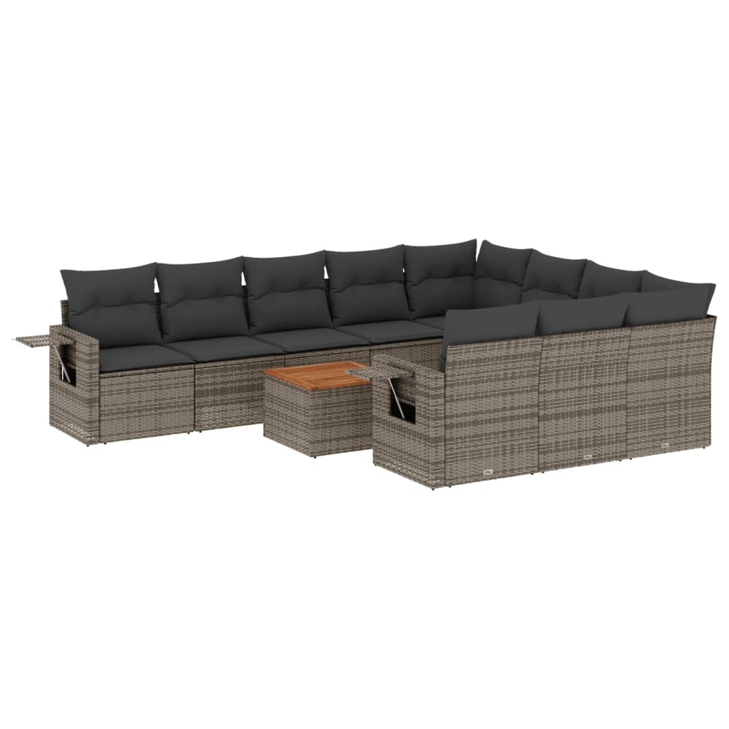8721012866072_a_en_hd_1 vidaXL 11 Piece Garden Sofa Set with Cushions Grey Poly Rattan - Image 2