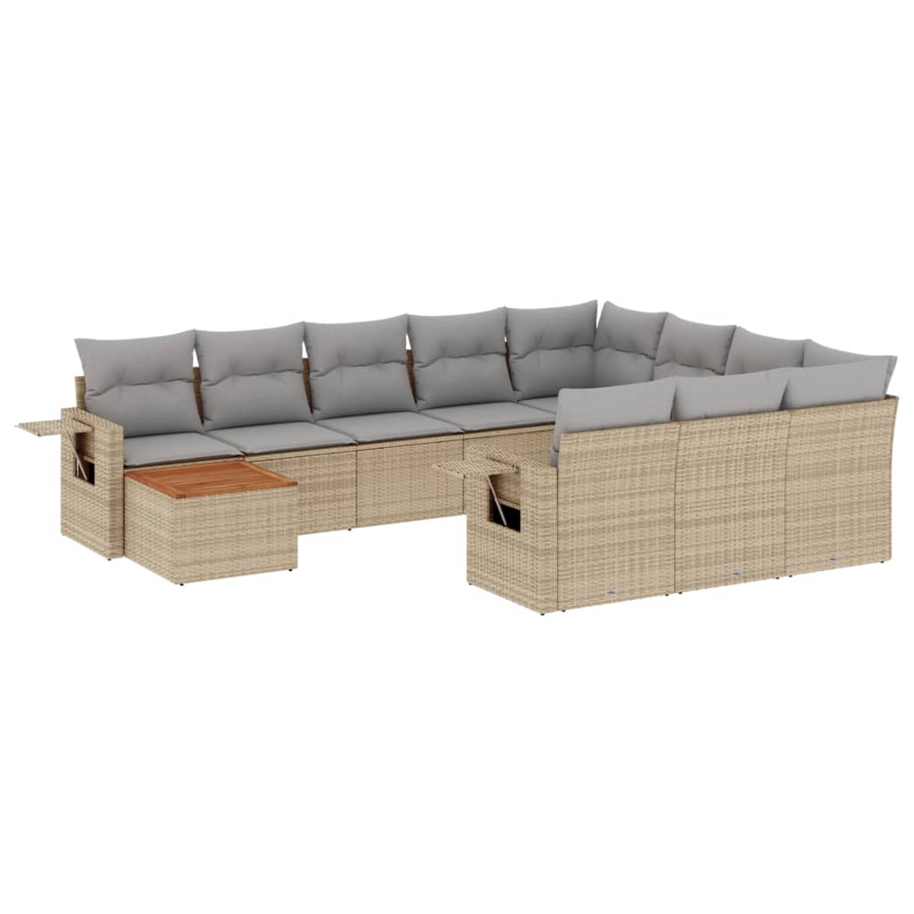 8721012866133_a_en_hd_1 vidaXL 11 Piece Garden Sofa Set with Cushions Beige Poly Rattan - Image 2