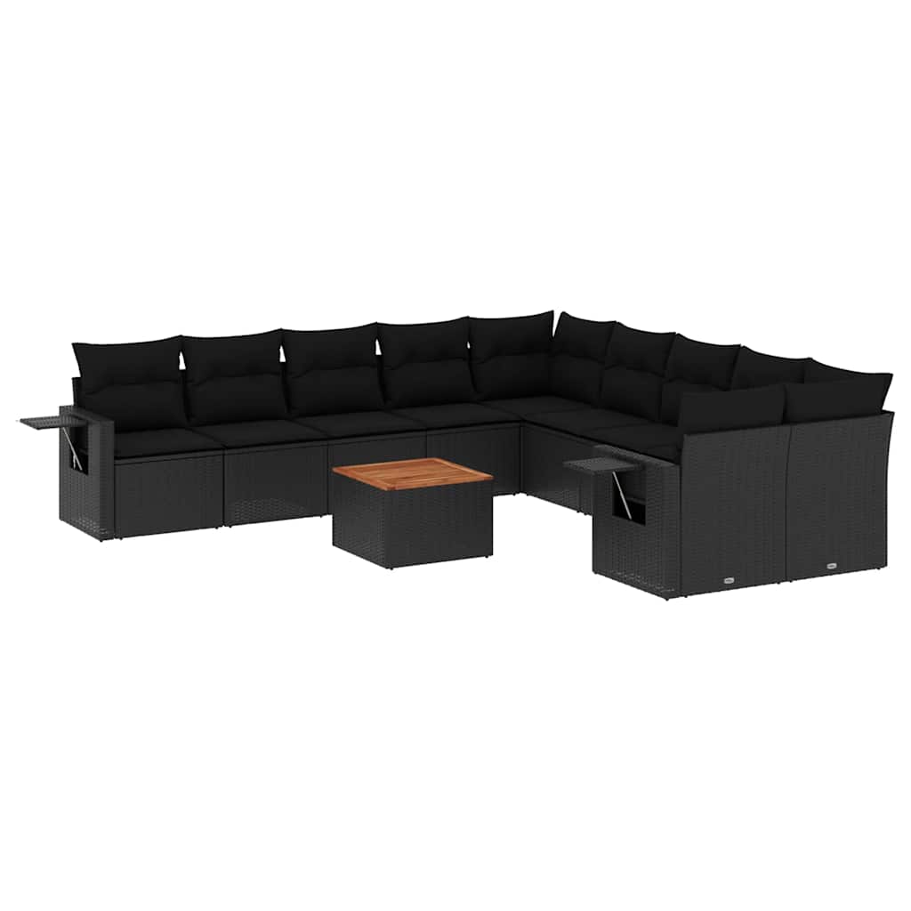 8721012866164_a_en_hd_1 vidaXL 11 Piece Garden Sofa Set with Cushions Black Poly Rattan - Image 2