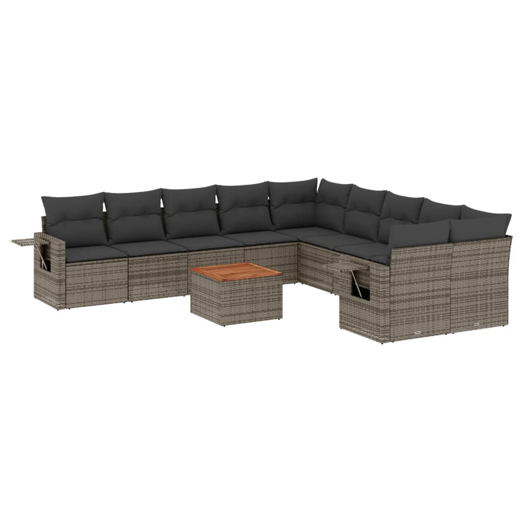 8721012866218_a_en_hd_1 vidaXL 11 Piece Garden Sofa Set with Cushions Grey Poly Rattan - Image 2