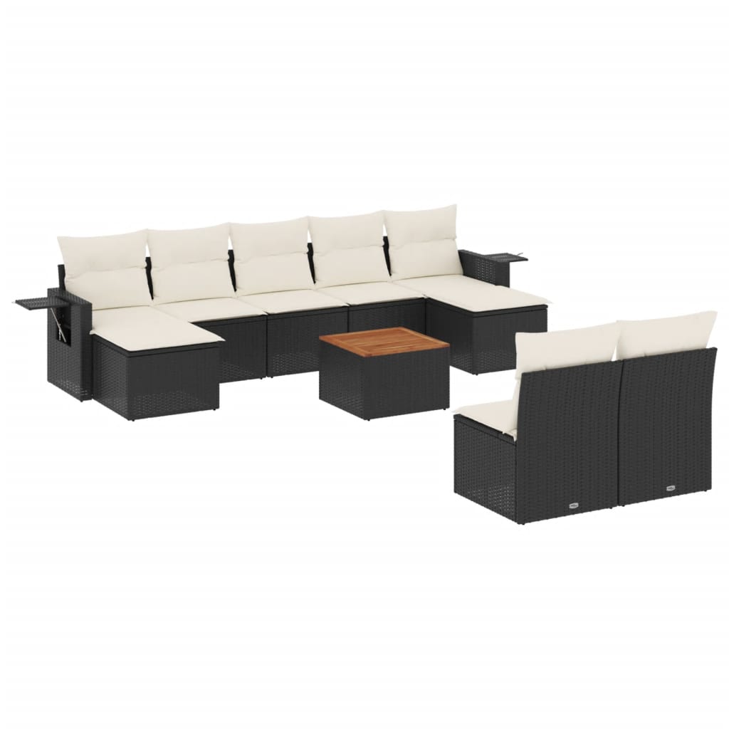 8721012866249_a_en_hd_1 vidaXL 10 Piece Garden Sofa Set with Cushions Black Poly Rattan - Image 2