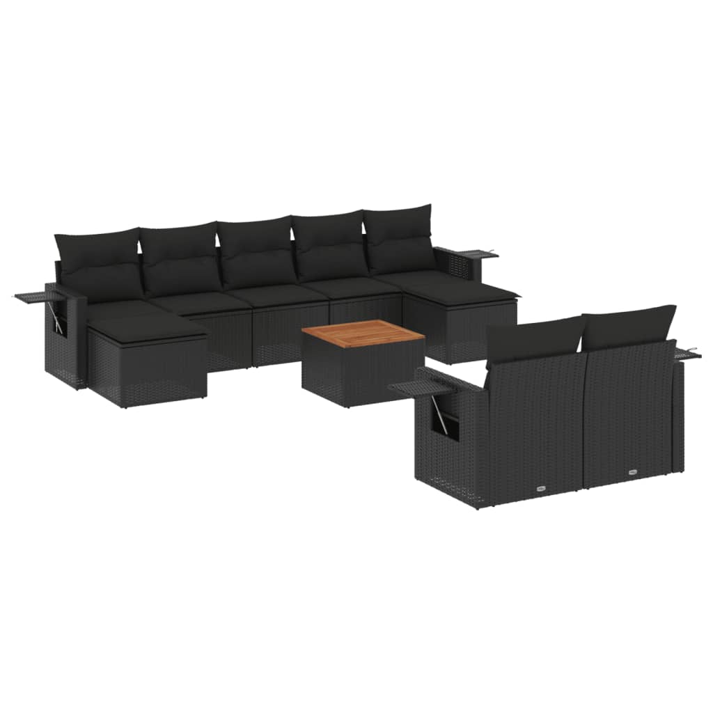 8721012866379_a_en_hd_1 vidaXL 10 Piece Garden Sofa Set with Cushions Black Poly Rattan - Image 2