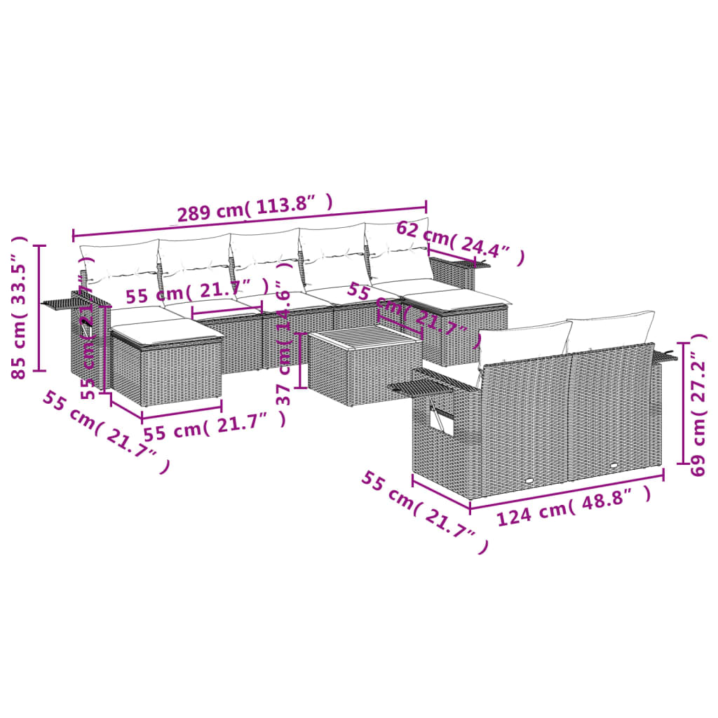 8721012866386_g_en_hd_7 vidaXL 10 Piece Garden Sofa Set with Cushions Black Poly Rattan - Image 9