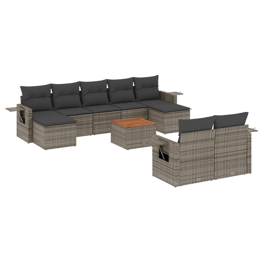 8721012866423_a_en_hd_1 vidaXL 10 Piece Garden Sofa Set with Cushions Grey Poly Rattan - Image 2