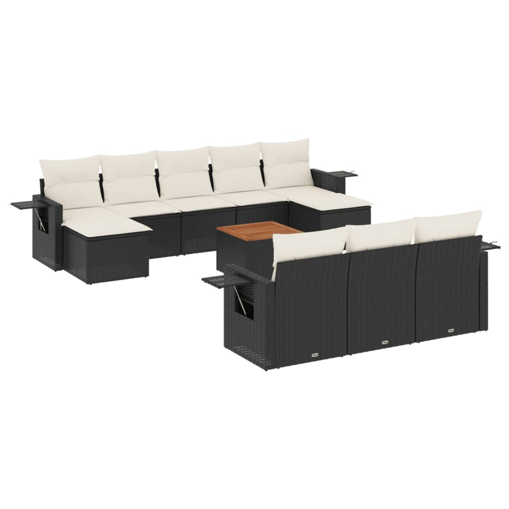 8721012866454_a_en_hd_1 vidaXL 11 Piece Garden Sofa Set with Cushions Black Poly Rattan - Image 2