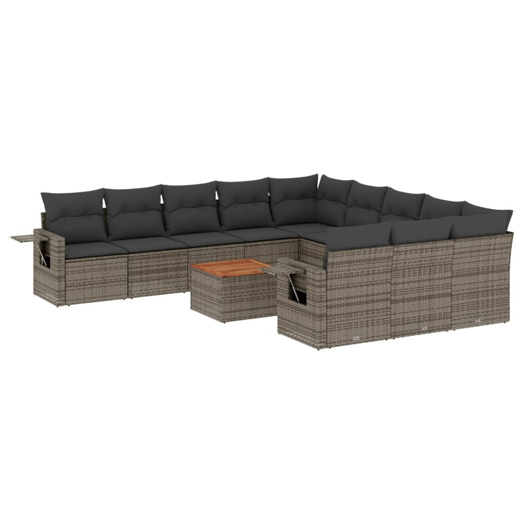 8721012866560_a_en_hd_1 vidaXL 12 Piece Garden Sofa Set with Cushions Grey Poly Rattan - Image 2