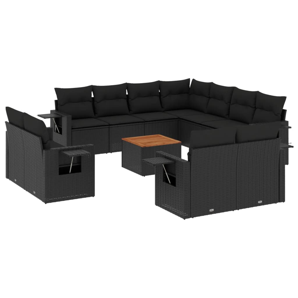 8721012866867_a_en_hd_1 vidaXL 12 Piece Garden Sofa Set with Cushions Black Poly Rattan - Image 2