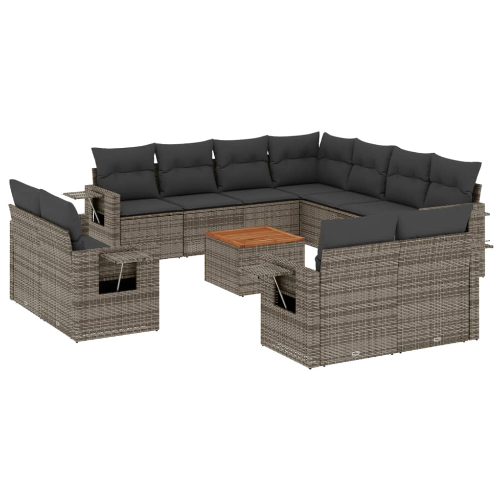8721012866911_a_en_hd_1 vidaXL 12 Piece Garden Sofa Set with Cushions Grey Poly Rattan - Image 2