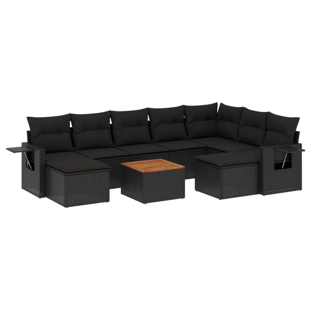8721012867079_a_en_hd_1 vidaXL 10 Piece Garden Sofa Set with Cushions Black Poly Rattan - Image 2