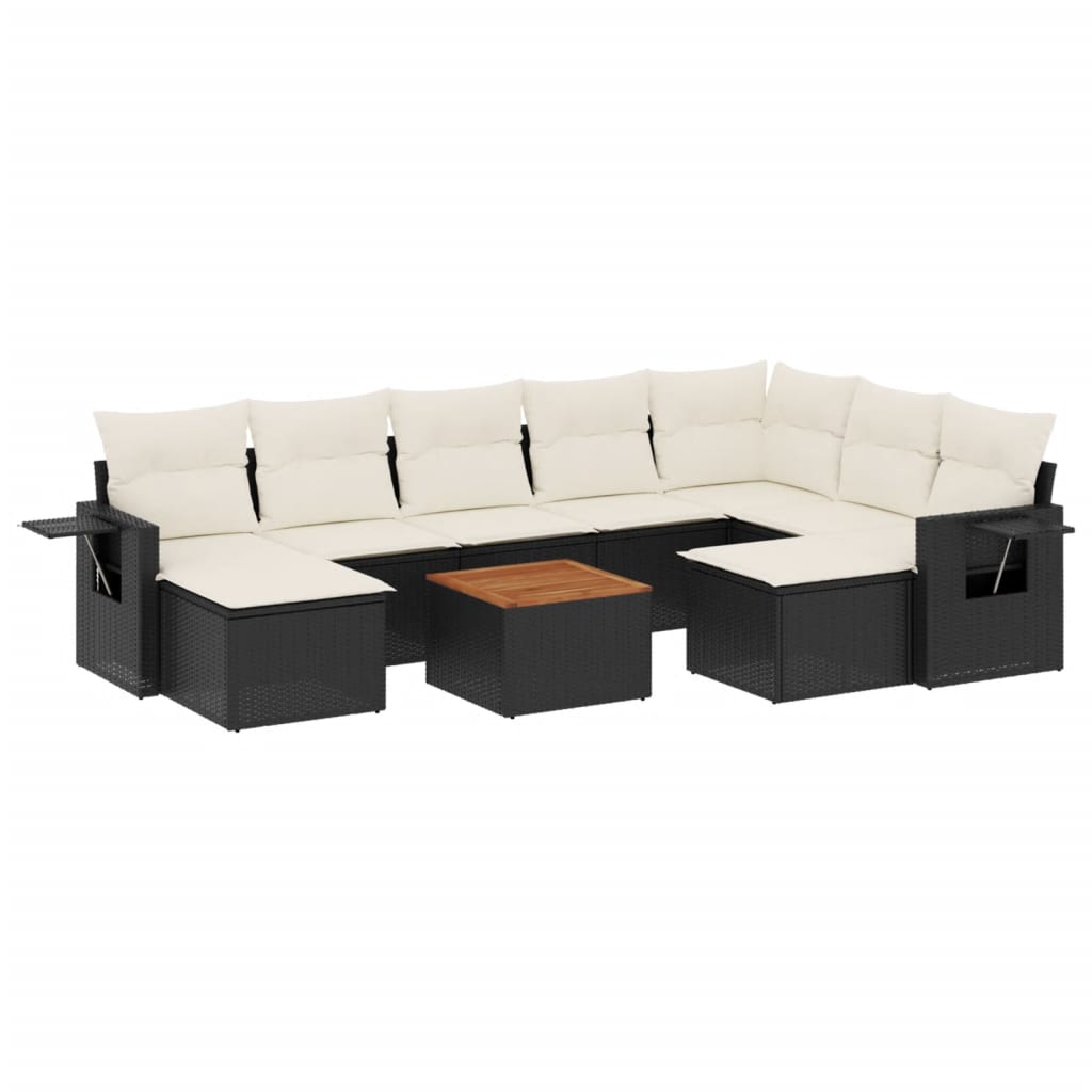 8721012867086_a_en_hd_1 vidaXL 10 Piece Garden Sofa Set with Cushions Black Poly Rattan - Image 2