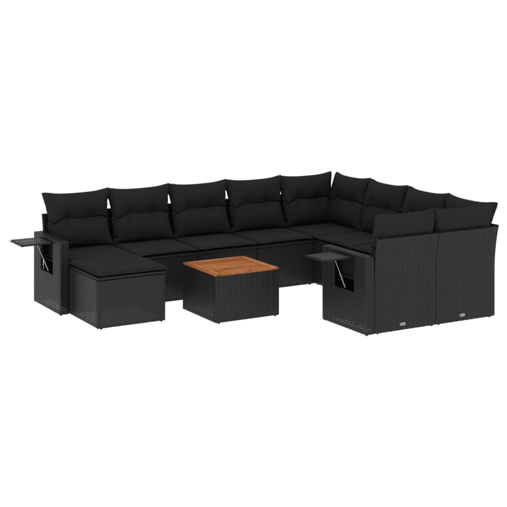 8721012867147_a_en_hd_1 vidaXL 11 Piece Garden Sofa Set with Cushions Black Poly Rattan - Image 2