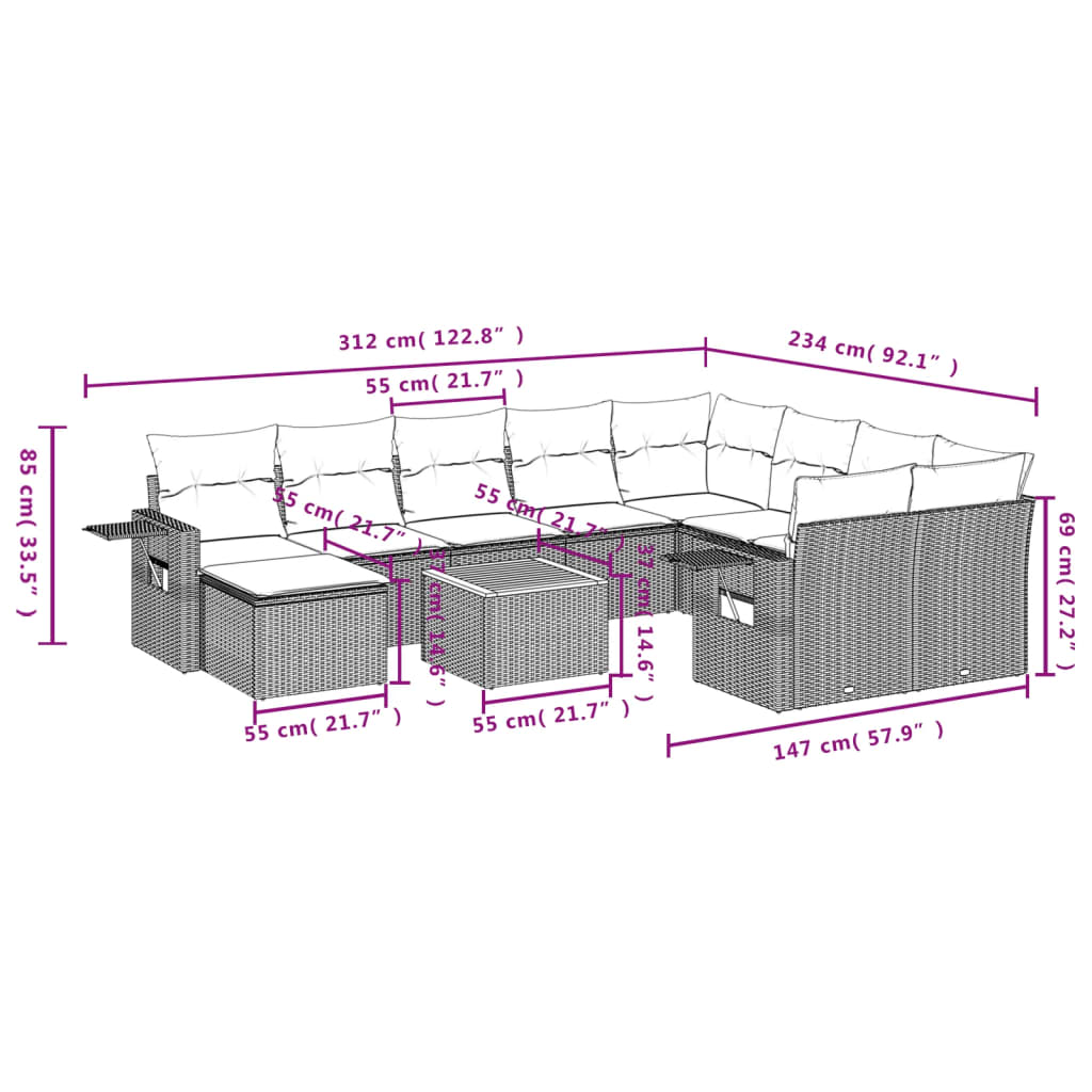 8721012867154_g_en_hd_7 vidaXL 11 Piece Garden Sofa Set with Cushions Black Poly Rattan - Image 9