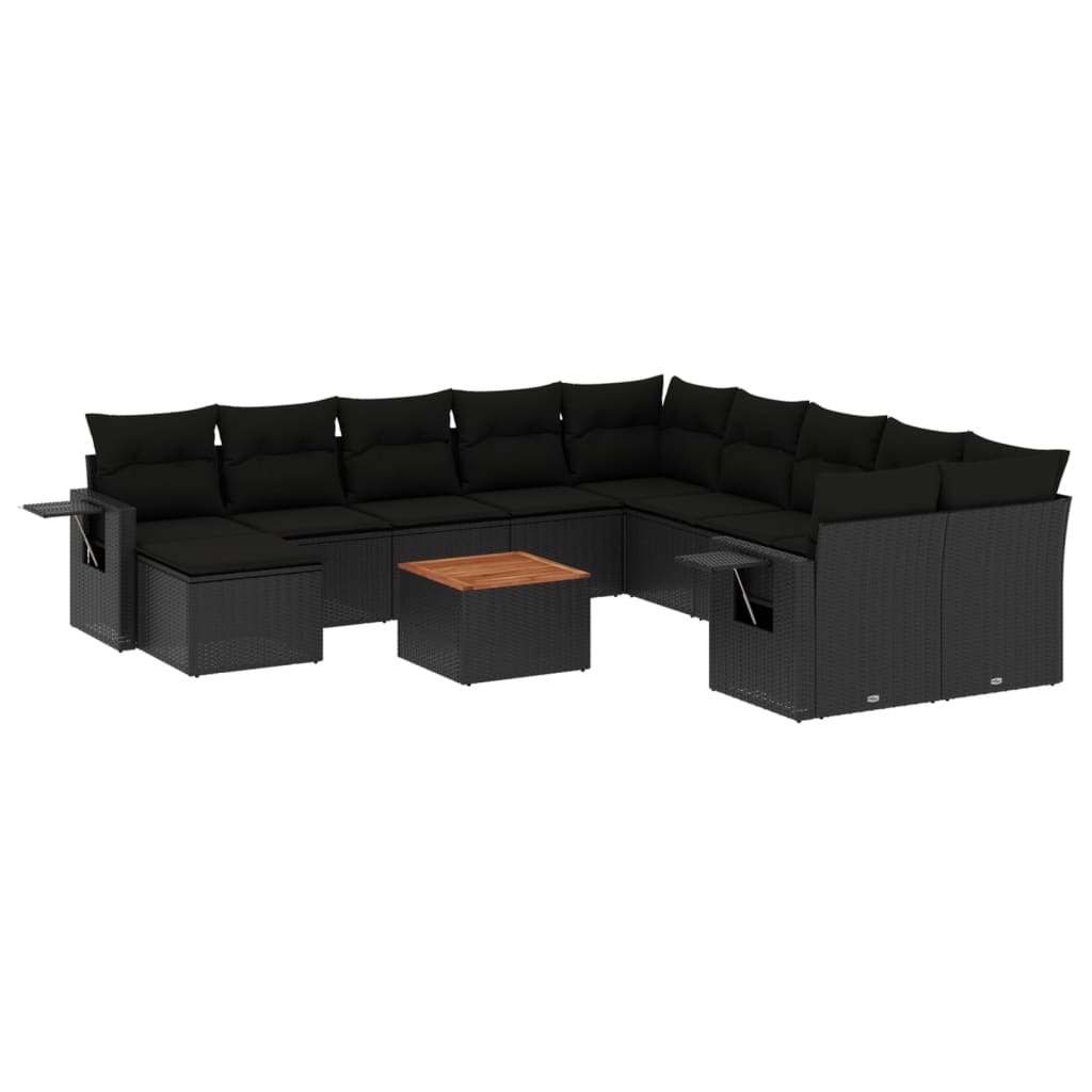 8721012867215_a_en_hd_1 vidaXL 12 Piece Garden Sofa Set with Cushions Black Poly Rattan - Image 2